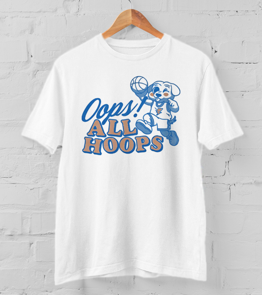 Oops All Hoops Oklahoma City Thunder Playful Dog Basketball T-Shirt