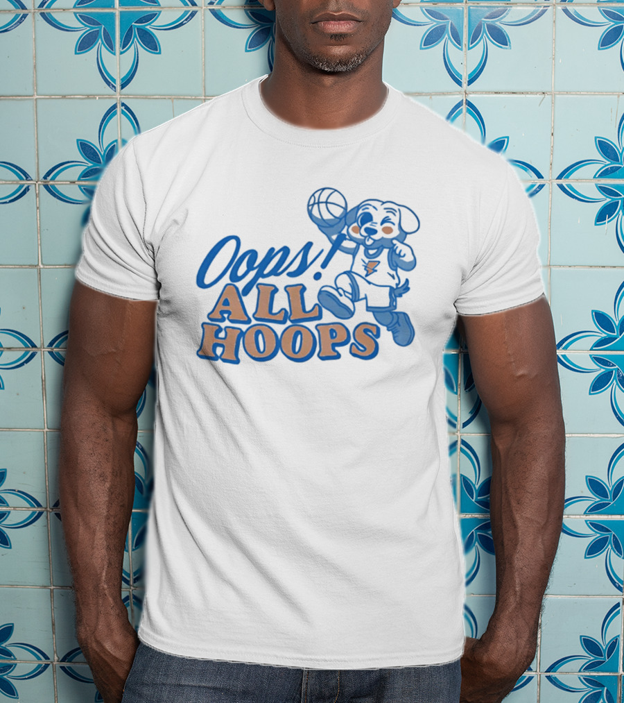 Oops All Hoops Oklahoma City Thunder Playful Dog Basketball T-Shirt