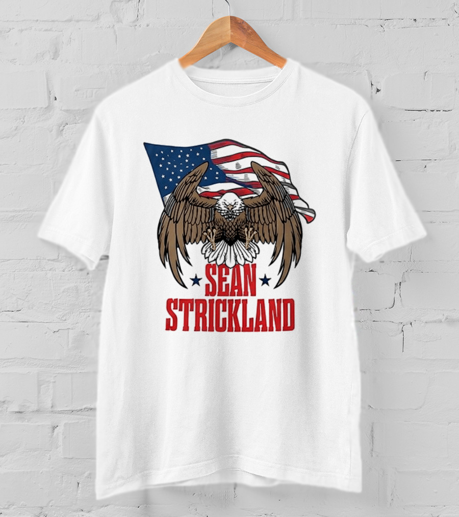 Sean Strickland Eagle With American Flag T-Shirt