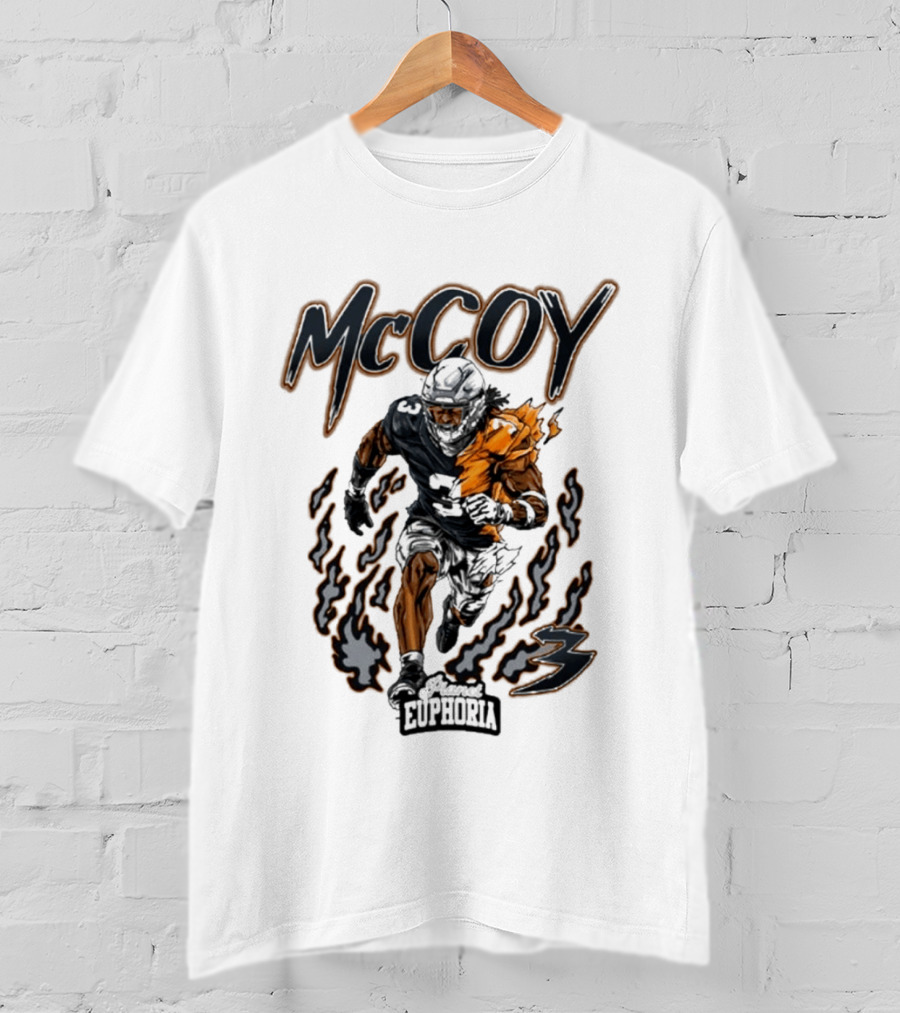 McCoy Euphoria Gridiron Burner Football Player Flames T-Shirt