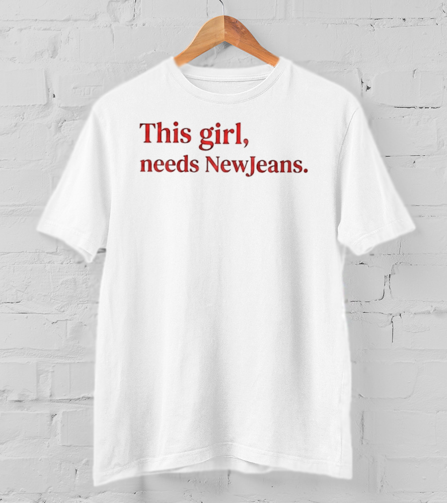 This Girl Needs NewJeans Fan Bold Red T-Shirt