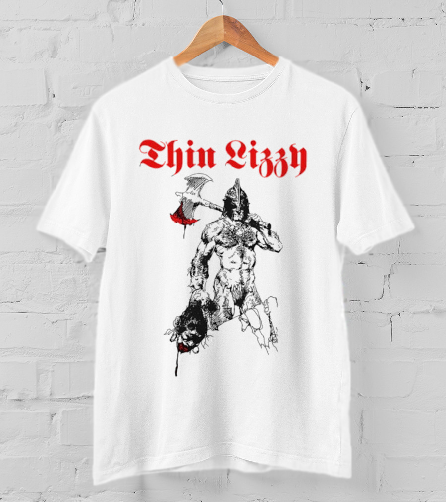 Thin Lizzy Blood Will Spill Warrior Axe T-Shirt