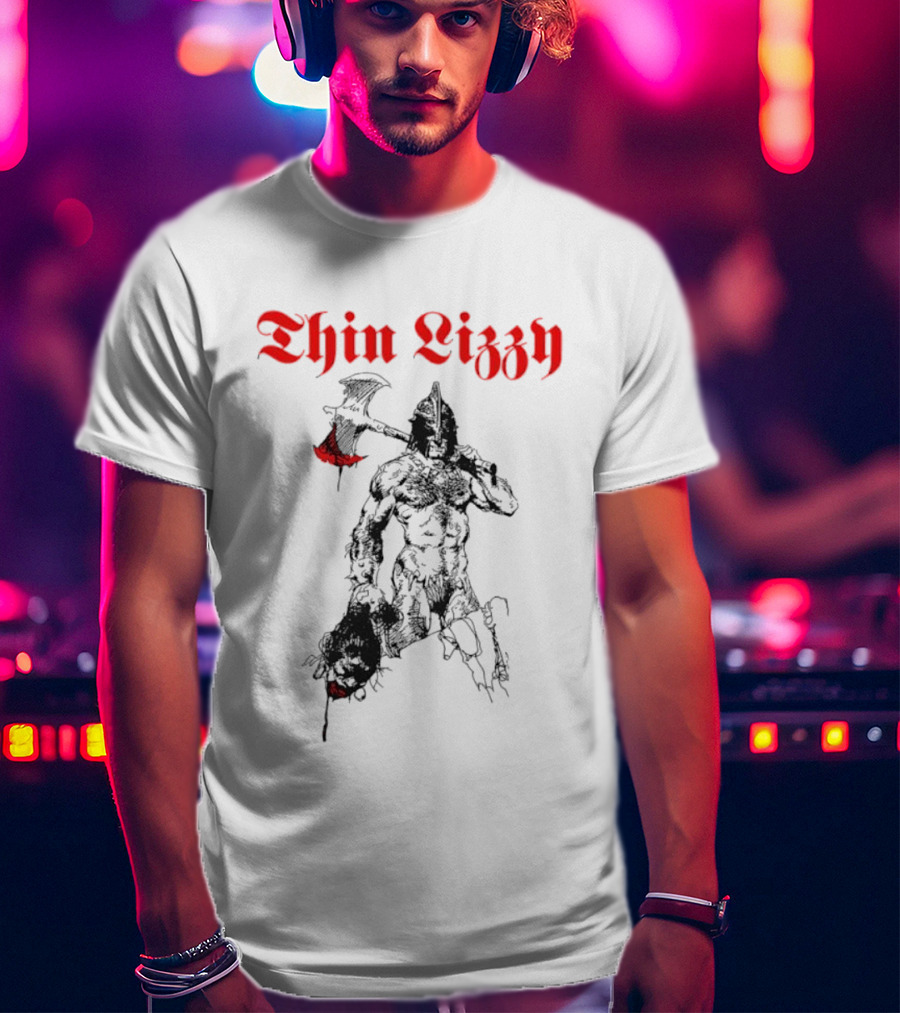 Thin Lizzy Blood Will Spill Warrior Axe T-Shirt