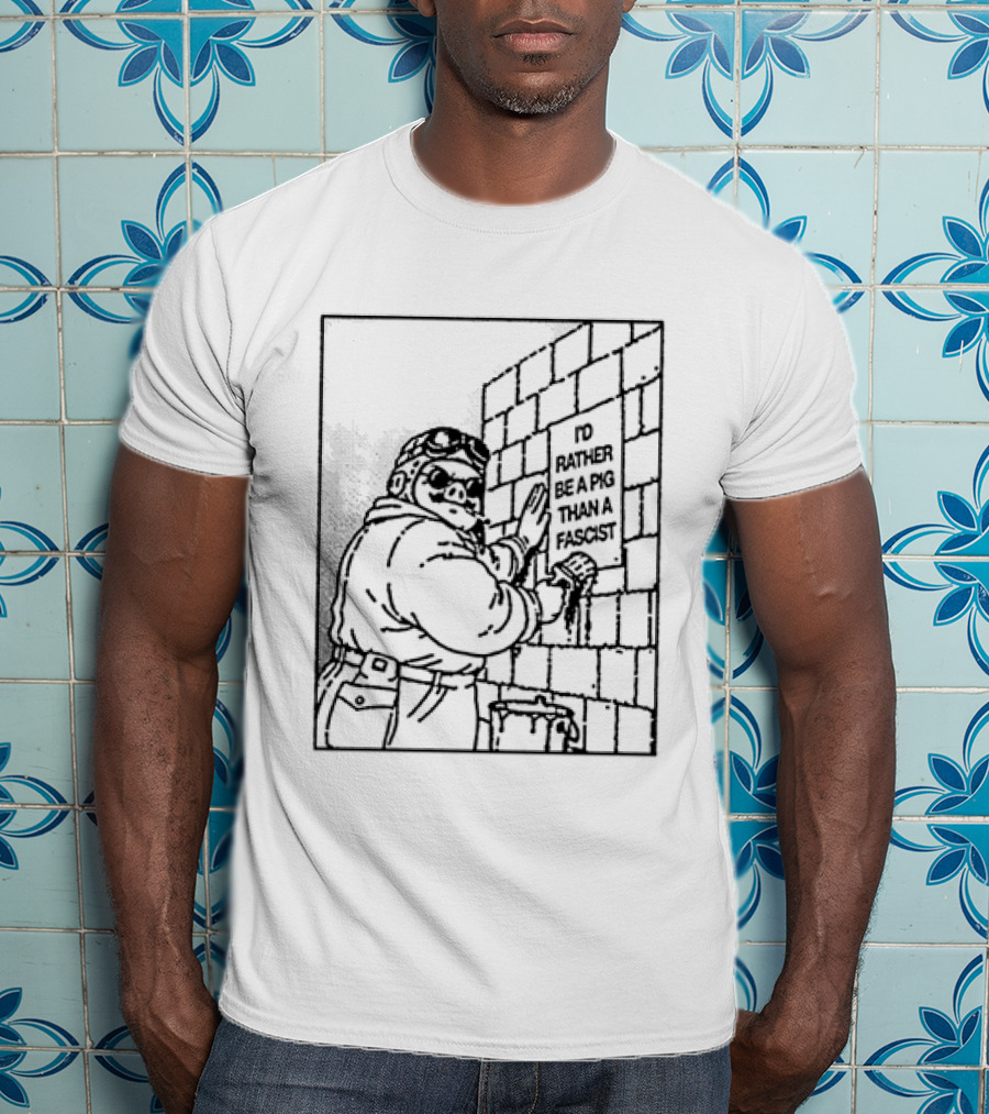 Porco Rosso I'd Rather Be A Pig Than A Fascist T-Shirt