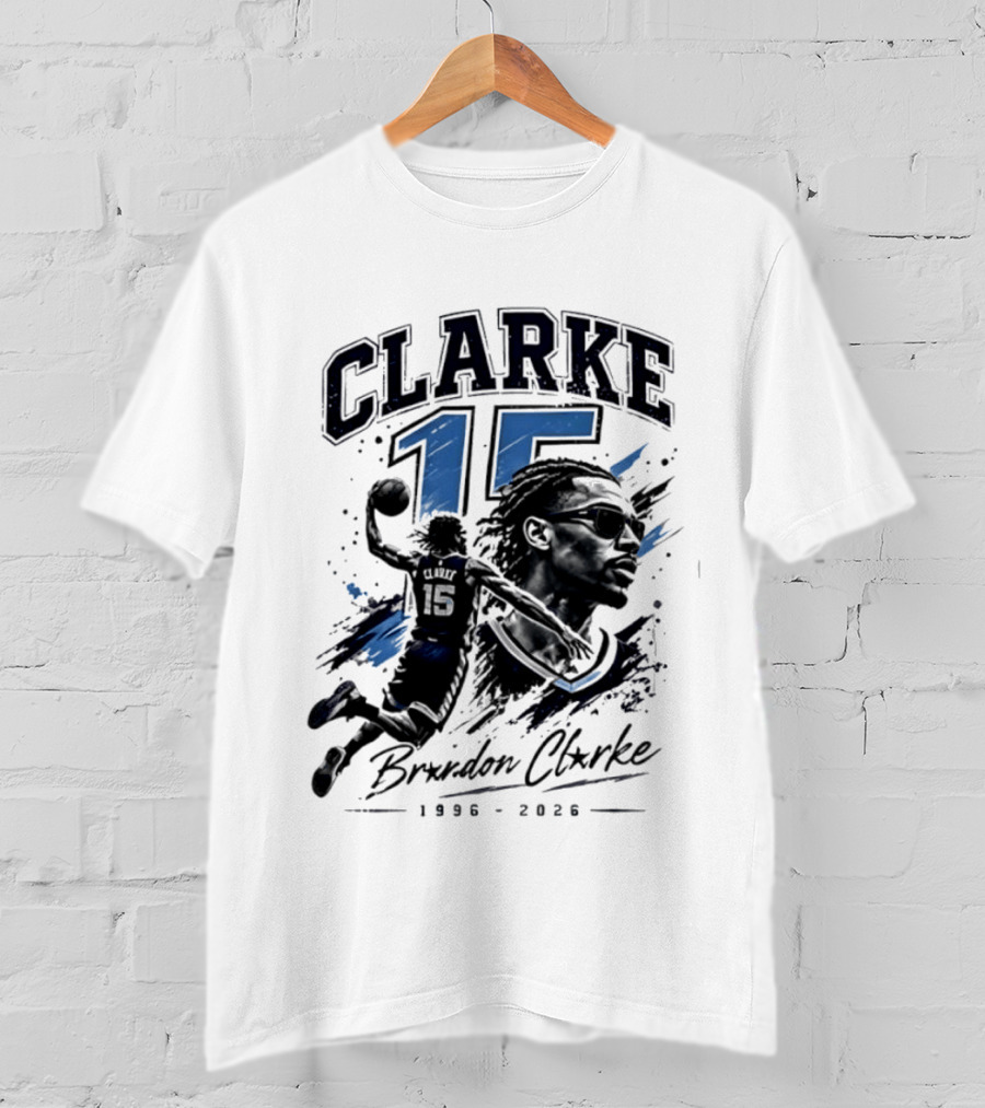 Brandon Clarke 1996 2026 Memphis Grizzlies Number 15 Commemorative NBA T-Shirt