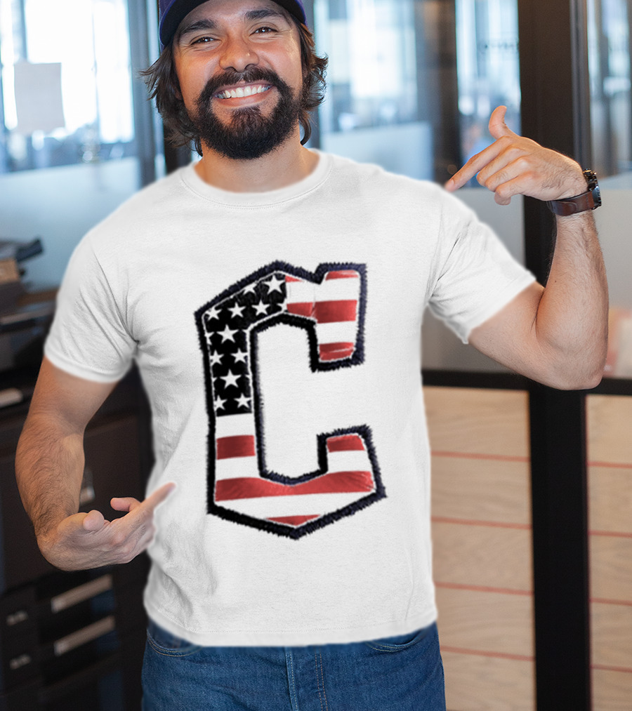 Cleveland Guardians American Flag Hat 2026 Patriotic Giveaway T-Shirt