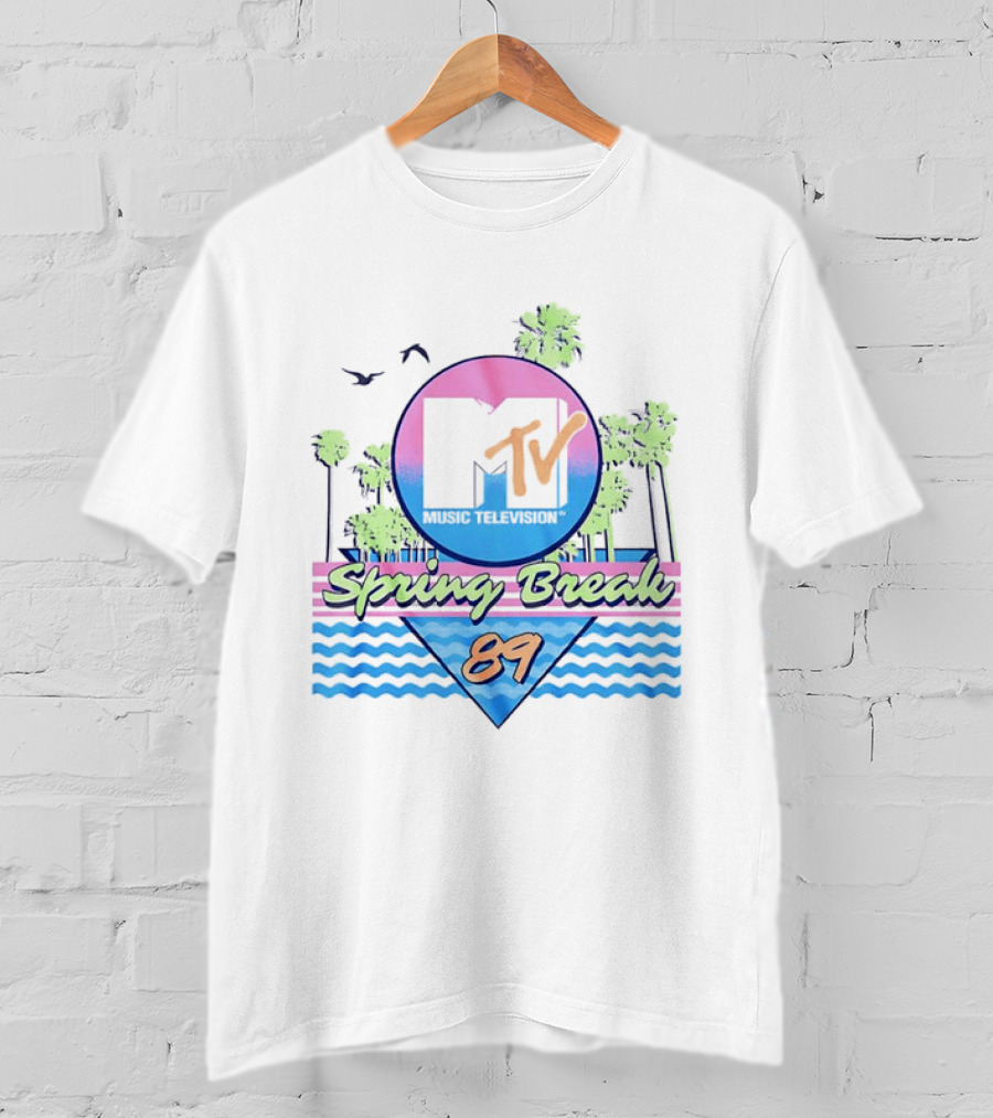 MTV Spring Break 89 Retro Vibe Palm Trees Vintage Aesthetic T-Shirt