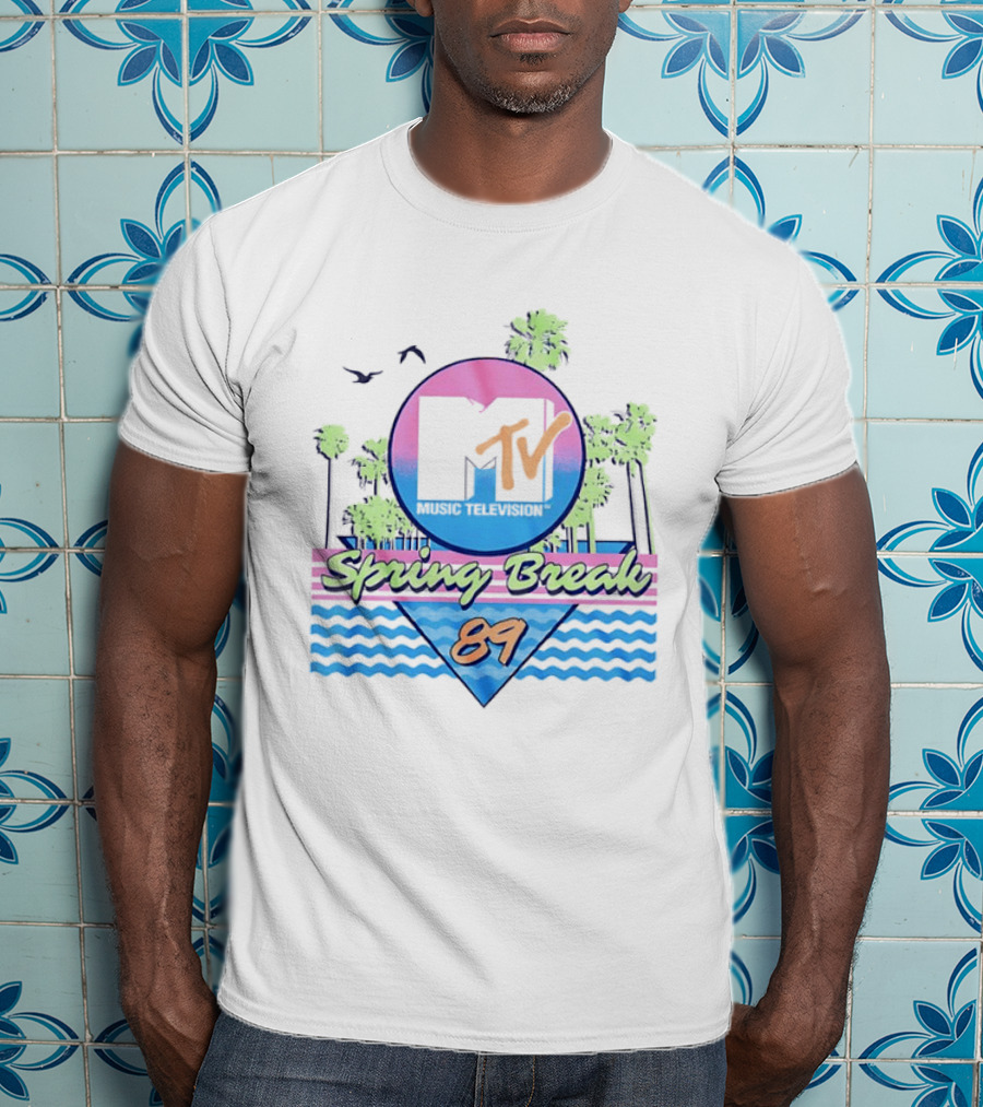 MTV Spring Break 89 Retro Vibe Palm Trees Vintage Aesthetic T-Shirt