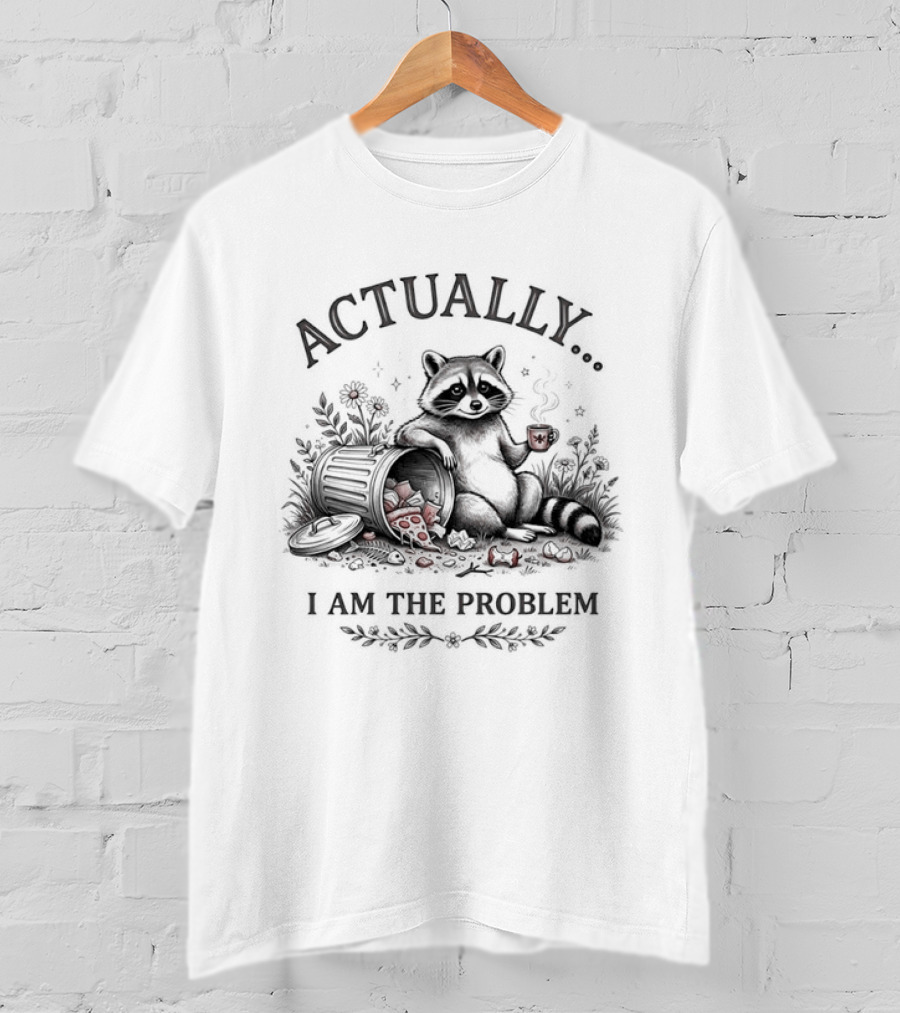 Actually I Am The Problem Raccoon Trash T-Shirt