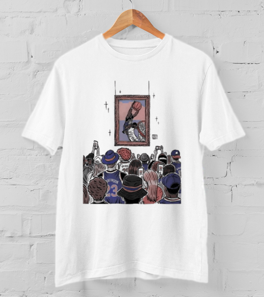 Mitchell Robinson New York Knicks Dunk Moment Over Philadelphia 76ers Joel Embiid Basketball Fans Gallery T-Shirt