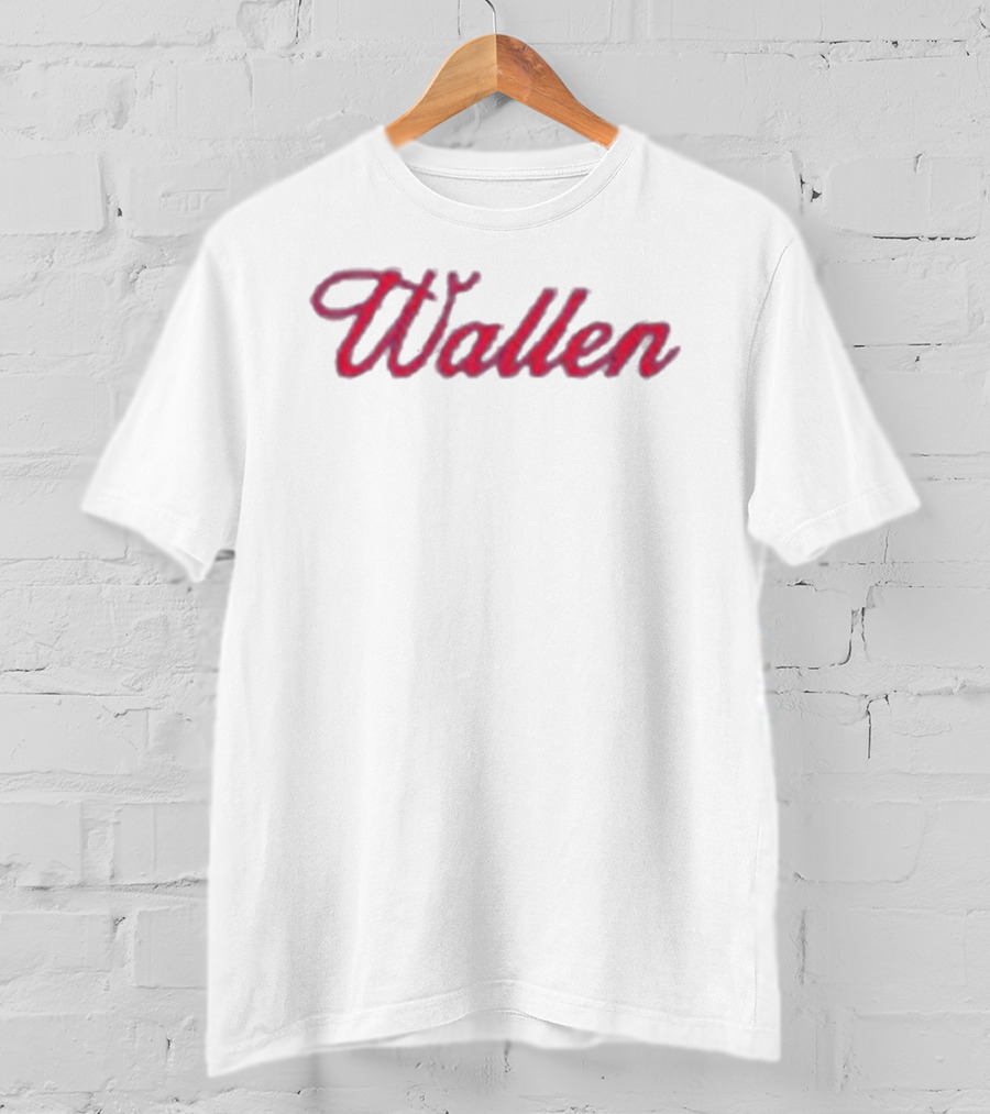 Morgan Wallen Home Of The Brave Worn Red Script T-Shirt