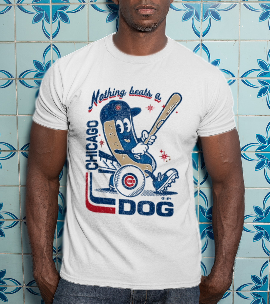 Chicago Cubs Hot Dog Nothing Beats A Chicago Dog T-Shirt