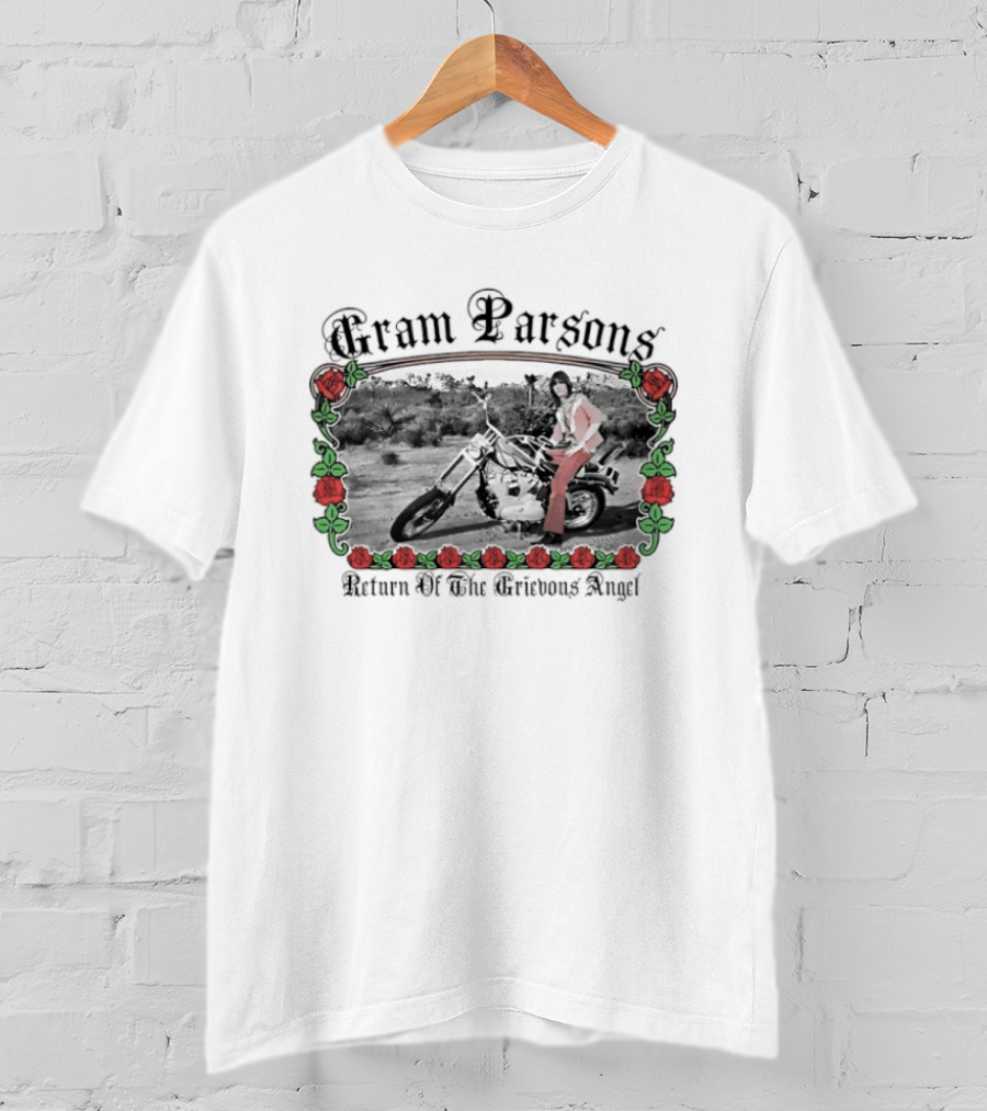 Gram Parsons Return Of The Grievous Angel Roses Motif T-Shirt