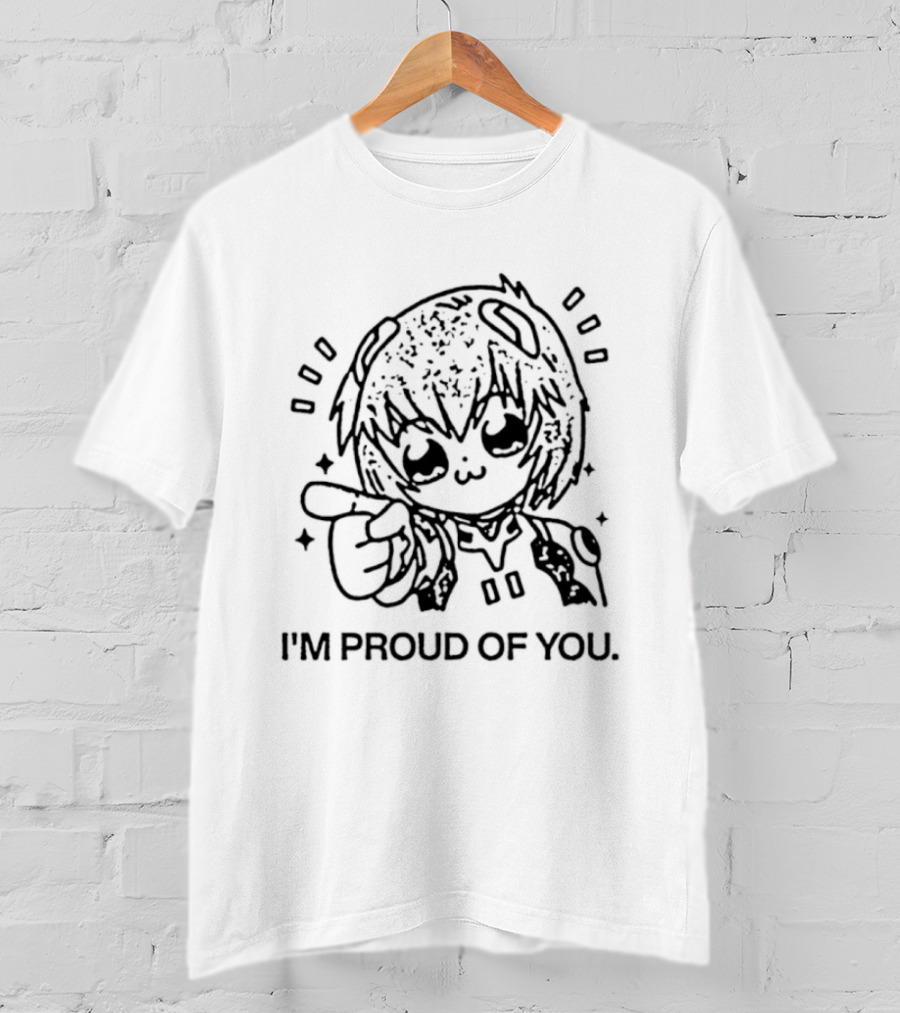 Rei Ayanami I'm Proud Of You Cute Anime Style Art With Finger Pointing T-Shirt