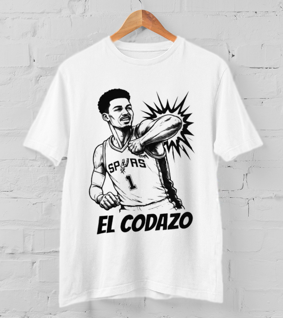 Victor Wembanyama Spurs Number One El Codazo Sketch T-Shirt