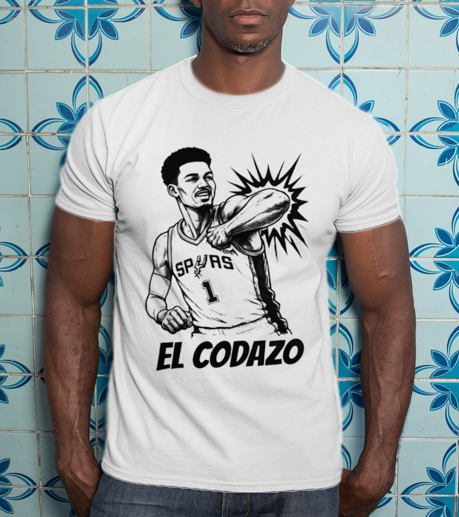 Victor Wembanyama Spurs Number One El Codazo Sketch T-Shirt