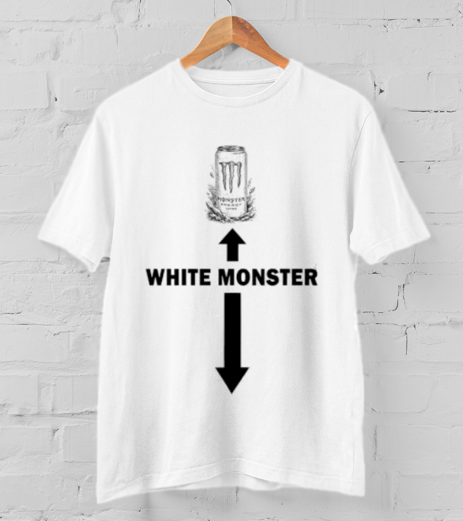 White Monster Arrows Indicate Direction Monster Energy Zero Ultra Meme T-Shirt