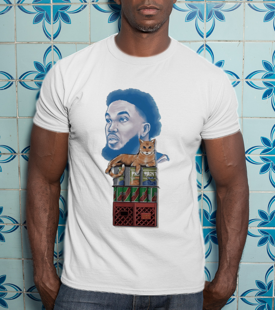 Karl Anthony Towns New York Knicks Bodega Cat And Paint Cans T-Shirt