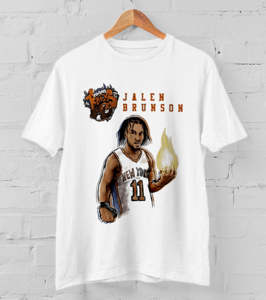 New York Knicks Jalen Brunson Flame 11 T-Shirt