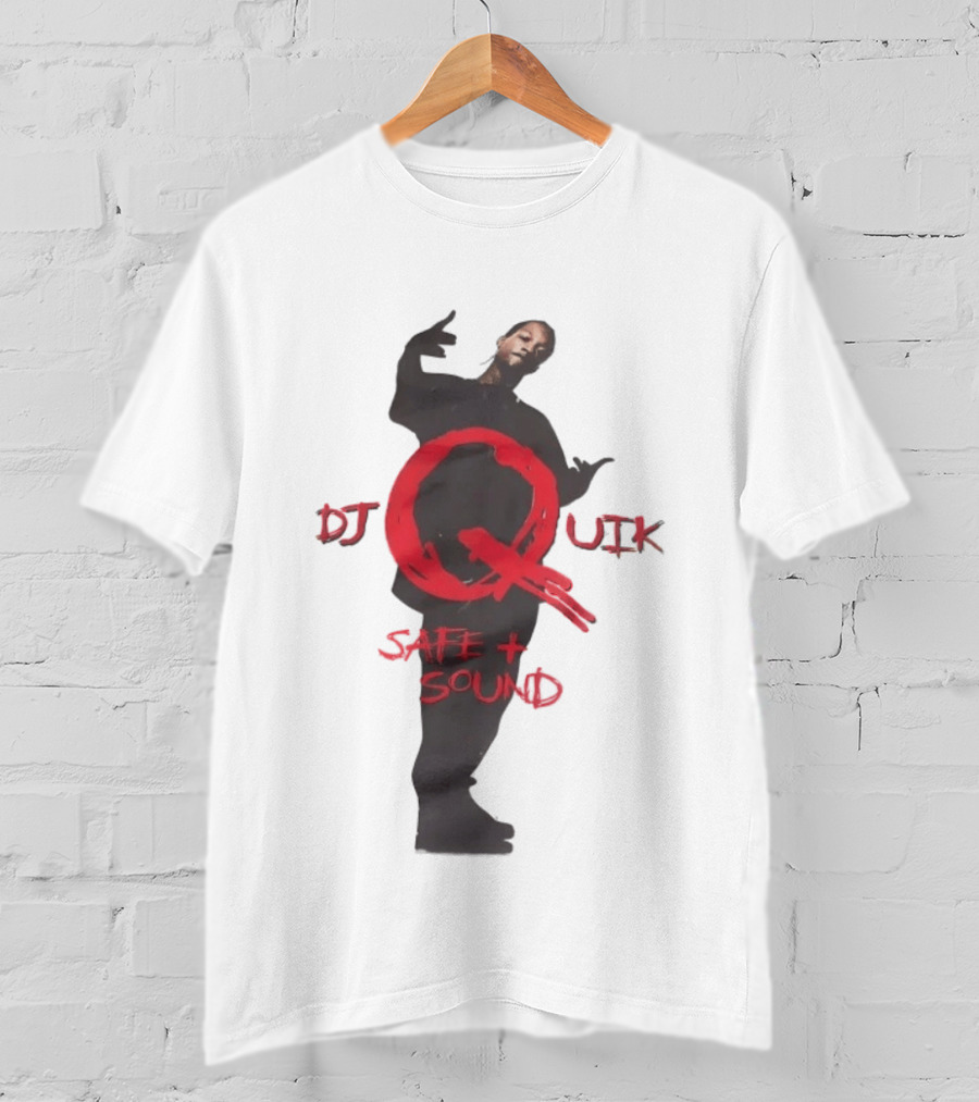 DJ Quik Safe Sound Album Cover Art Featuring Bold Red Lettering T-Shirt