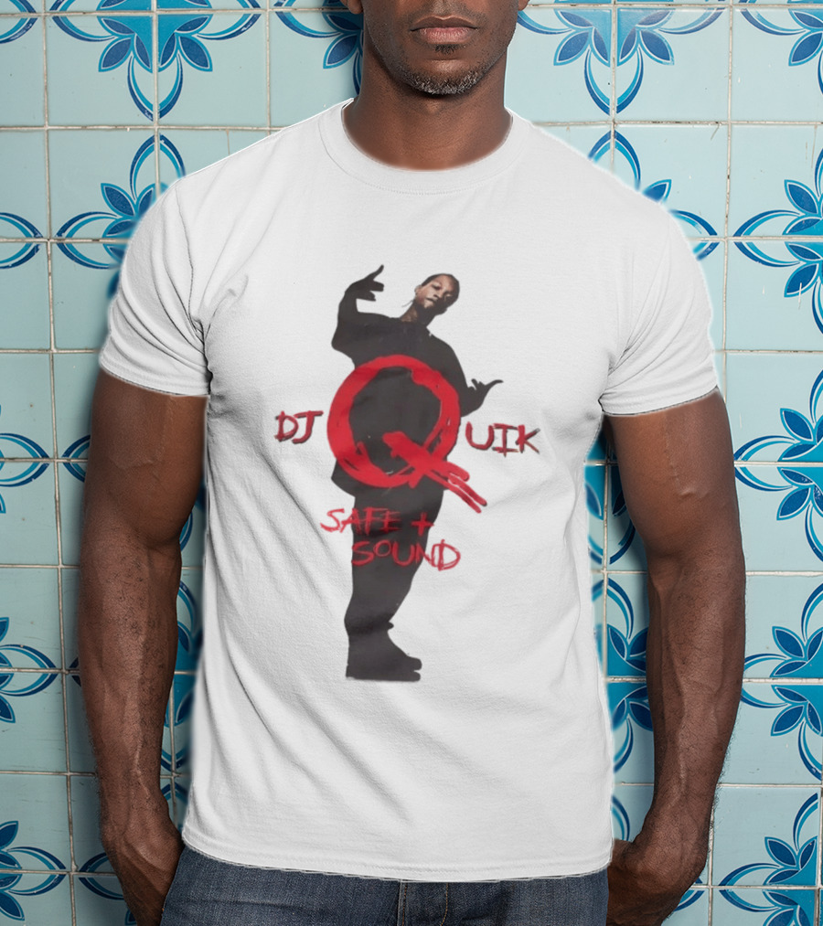 DJ Quik Safe Sound Album Cover Art Featuring Bold Red Lettering T-Shirt