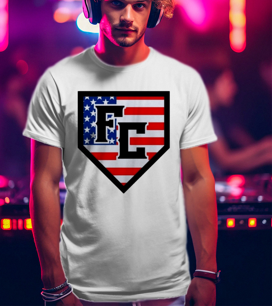 FC Patriotic Home Plate USA Flag White Regular 5000 T-Shirt