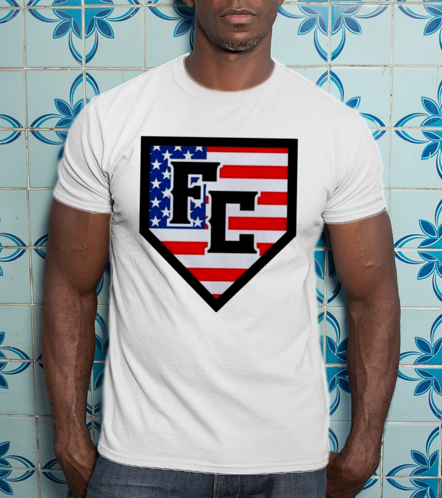 FC Patriotic Home Plate USA Flag White Regular 5000 T-Shirt