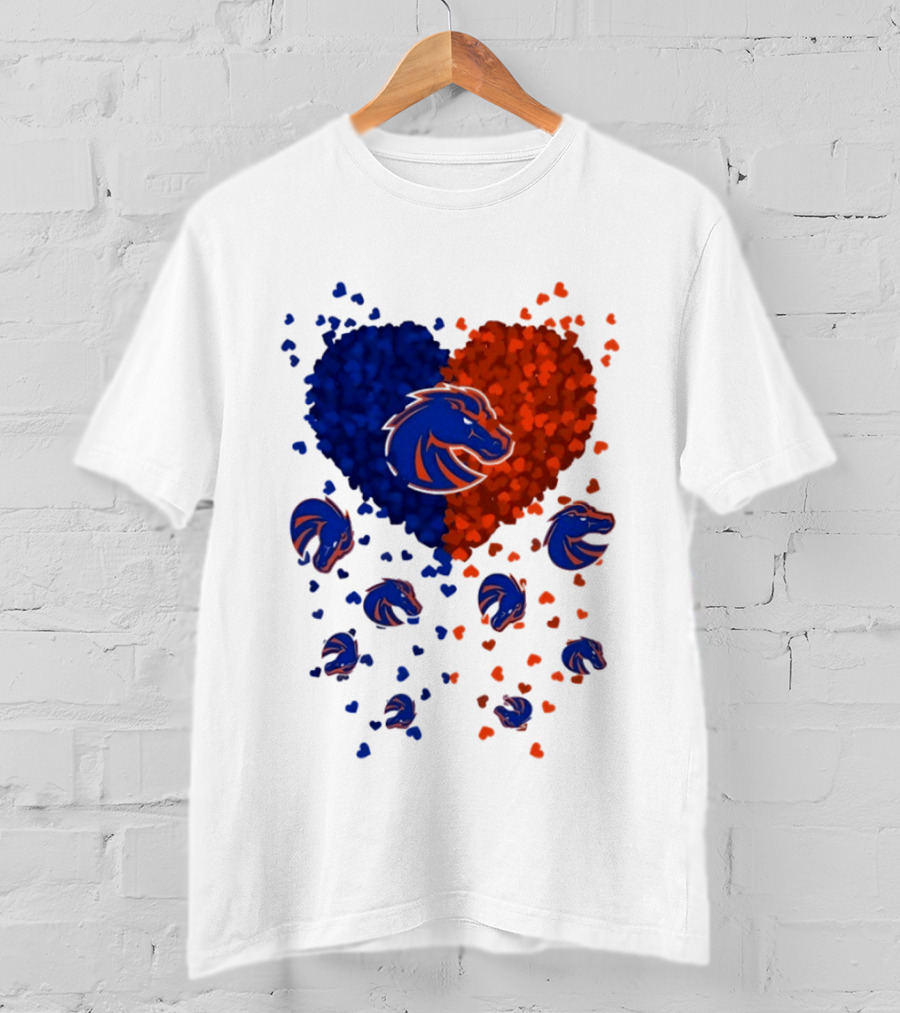 Heart Of Boise State Broncos Football 2026 Blue Orange Passion T-Shirt