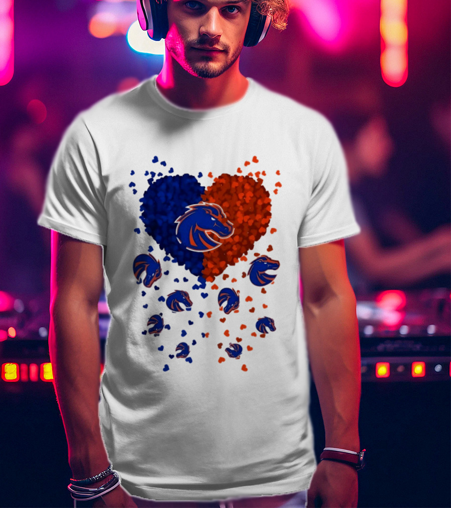 Heart Of Boise State Broncos Football 2026 Blue Orange Passion T-Shirt