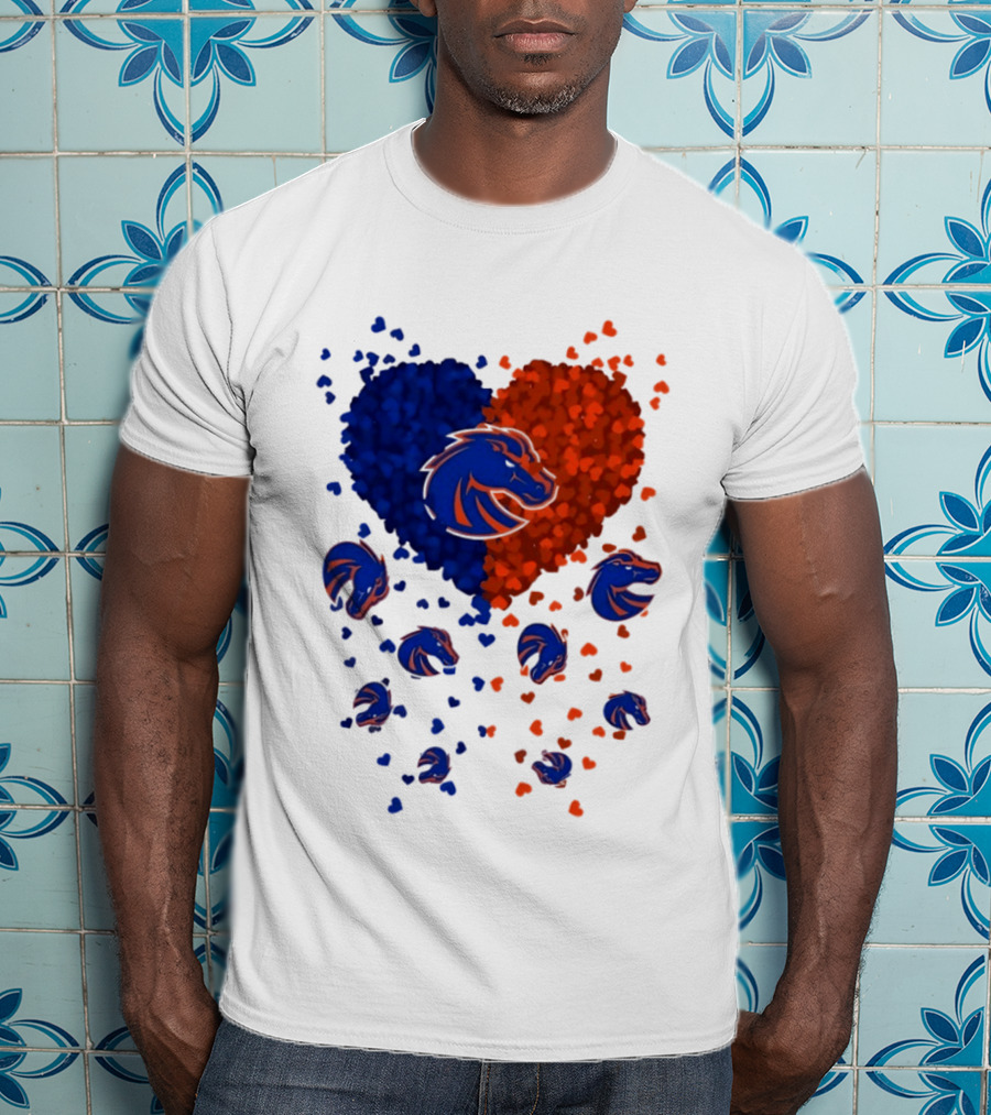 Heart Of Boise State Broncos Football 2026 Blue Orange Passion T-Shirt
