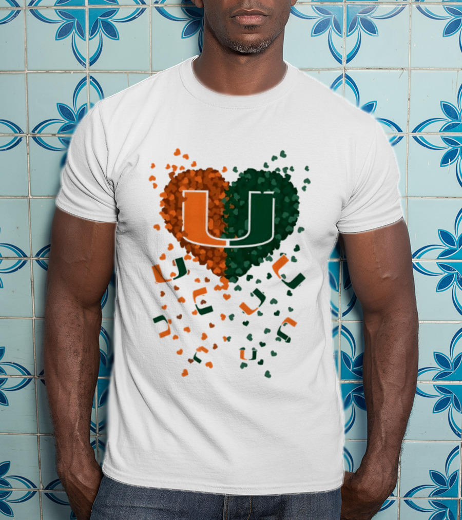Heart Of Miami Hurricanes 2026 U Logo Football Celebration T-Shirt