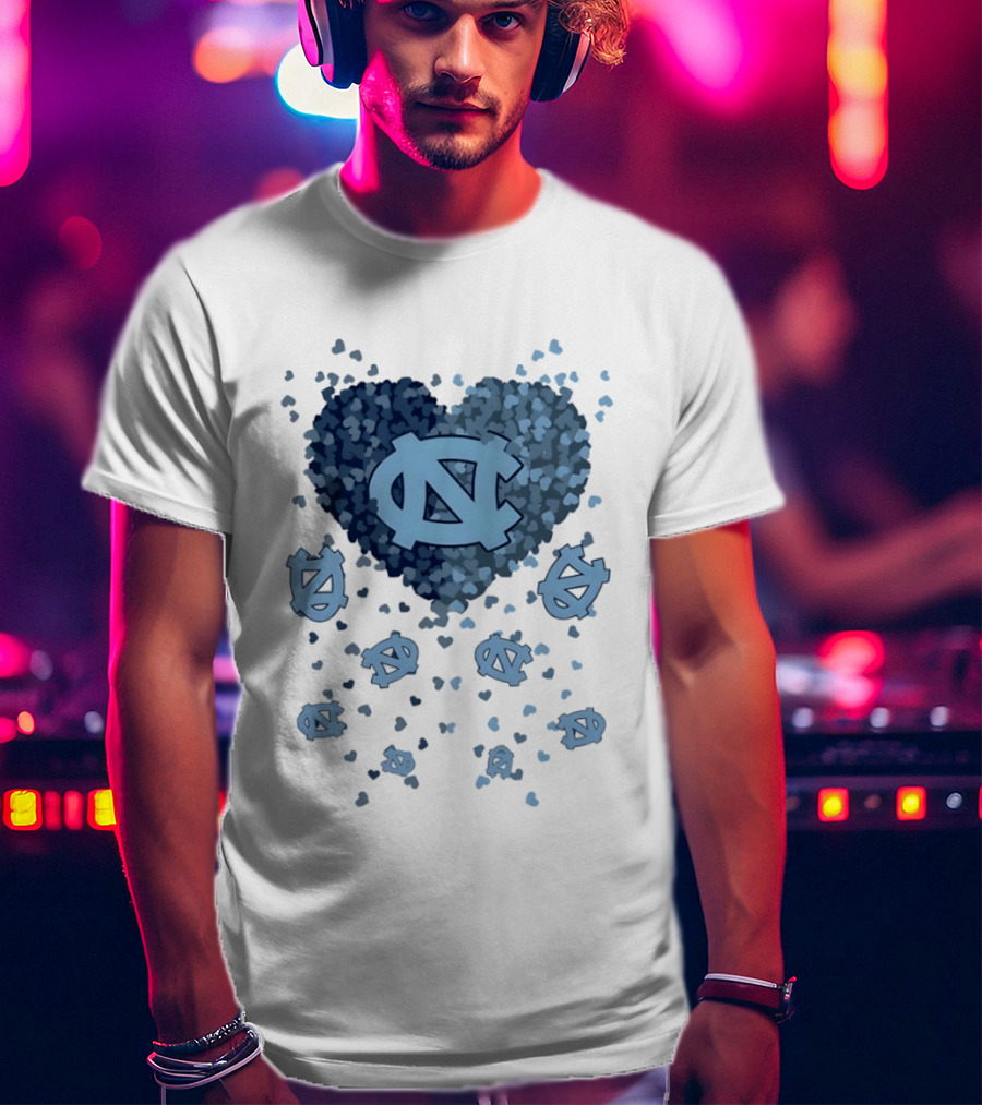 North Carolina Tar Heels Football Heart 2026 T-Shirt