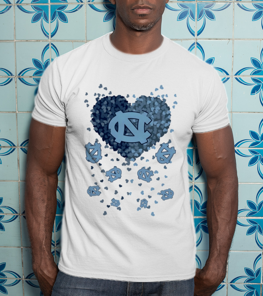 North Carolina Tar Heels Football Heart 2026 T-Shirt