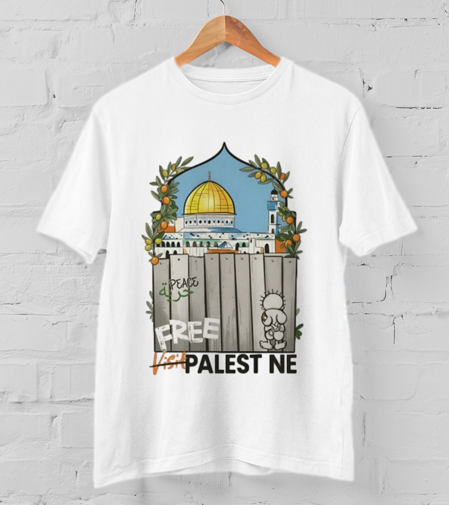 Nakba 78 Free Jerusalem Palestine Peace Symbol Olive Tree Dome T-Shirt
