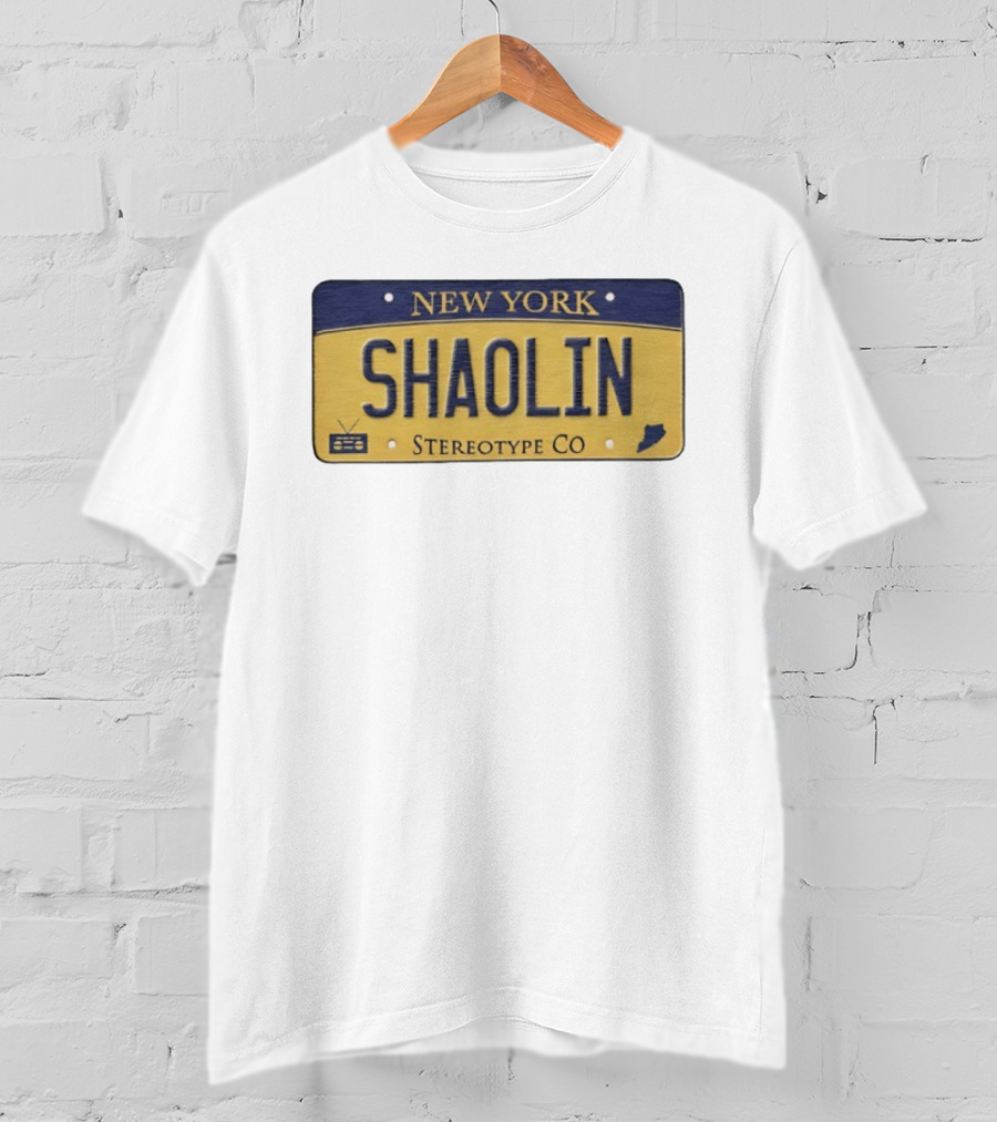 New York Shaolin Stereotype Co Staten Island License Plate T-Shirt