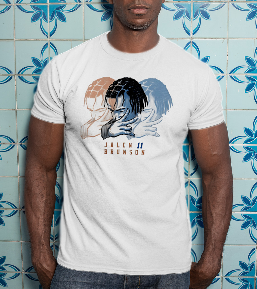 Jalen Brunson 11 New York Knicks Multi Pose Triple T-Shirt