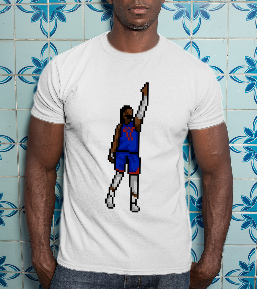 Jalen Brunson Clutch Pixel Art New York Knicks Basketball T-Shirt