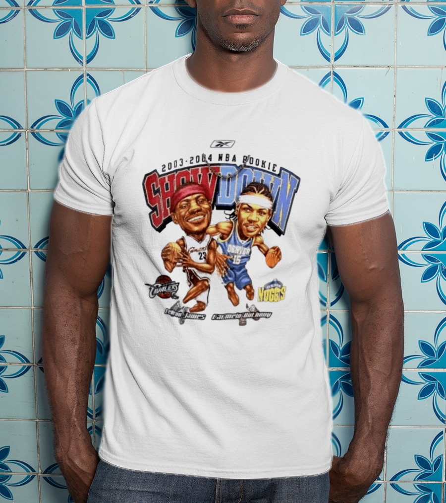 2003 2004 NBA Rookie Showdown LeBron James Carmelo Anthony Cavaliers Nuggets T-Shirt