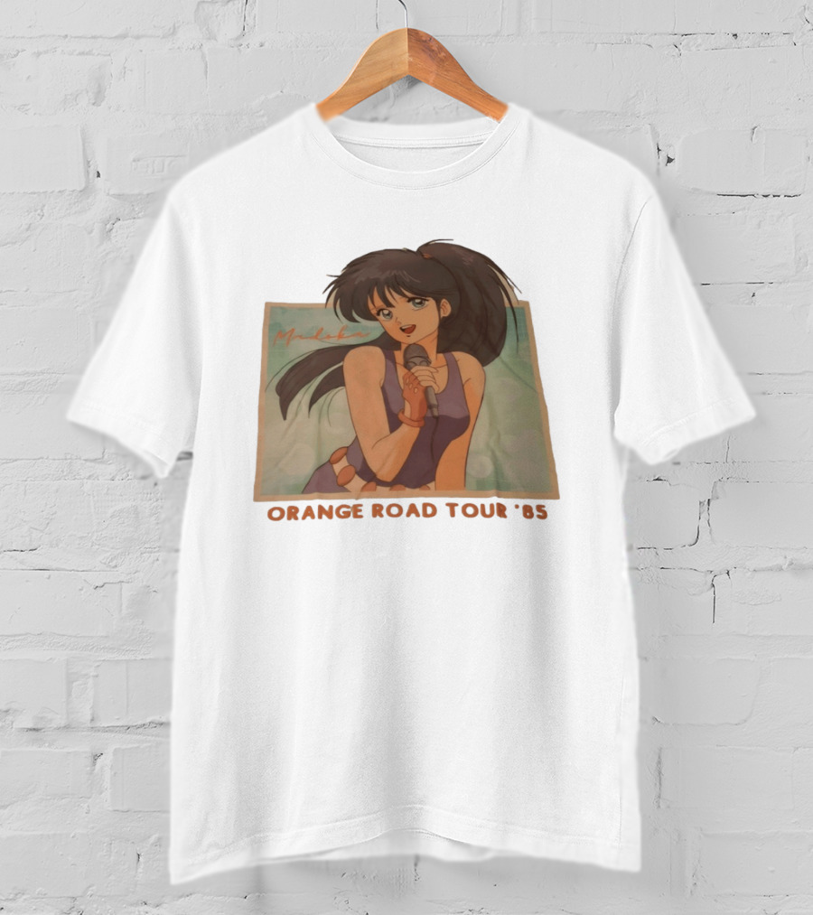 Madoka Ayukawa Orange Road Tour 1985 Anime Character Singing Mic T-Shirt