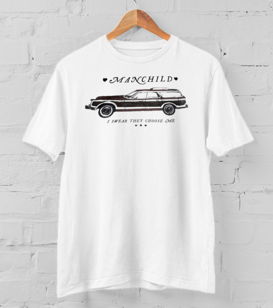 Manchild I Swear They Choose Me Vintage Station Wagon T-Shirt