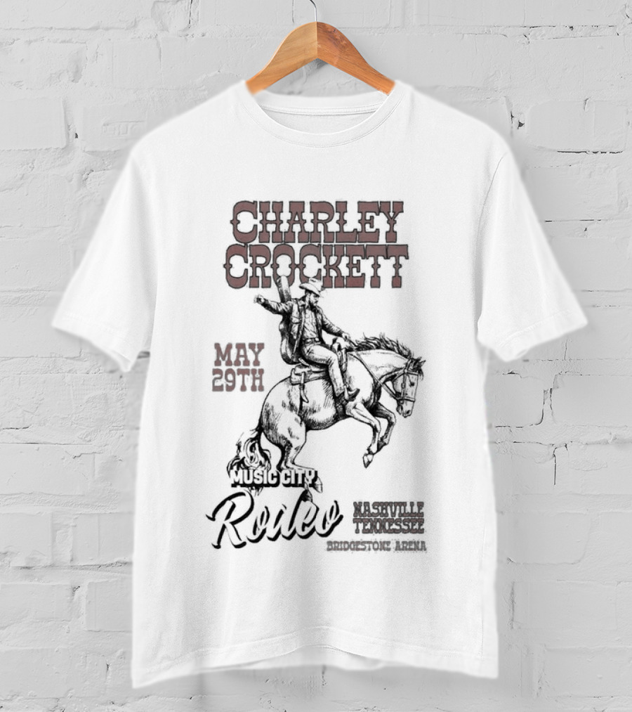 Charley Crockett Music City Review May 29 2026 Nashville TN Cowboy Horse Rider T-Shirt