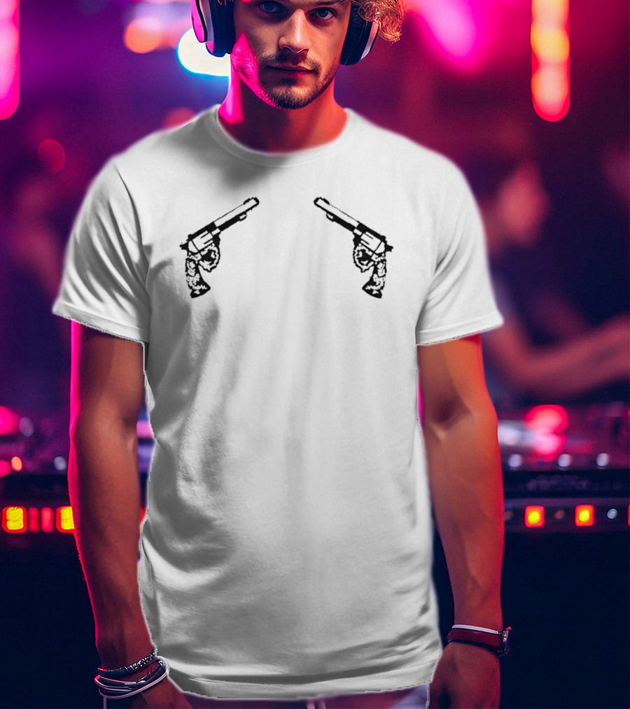 Conor McGregor Machine Gun Motif 2026 Dual Revolvers T-Shirt