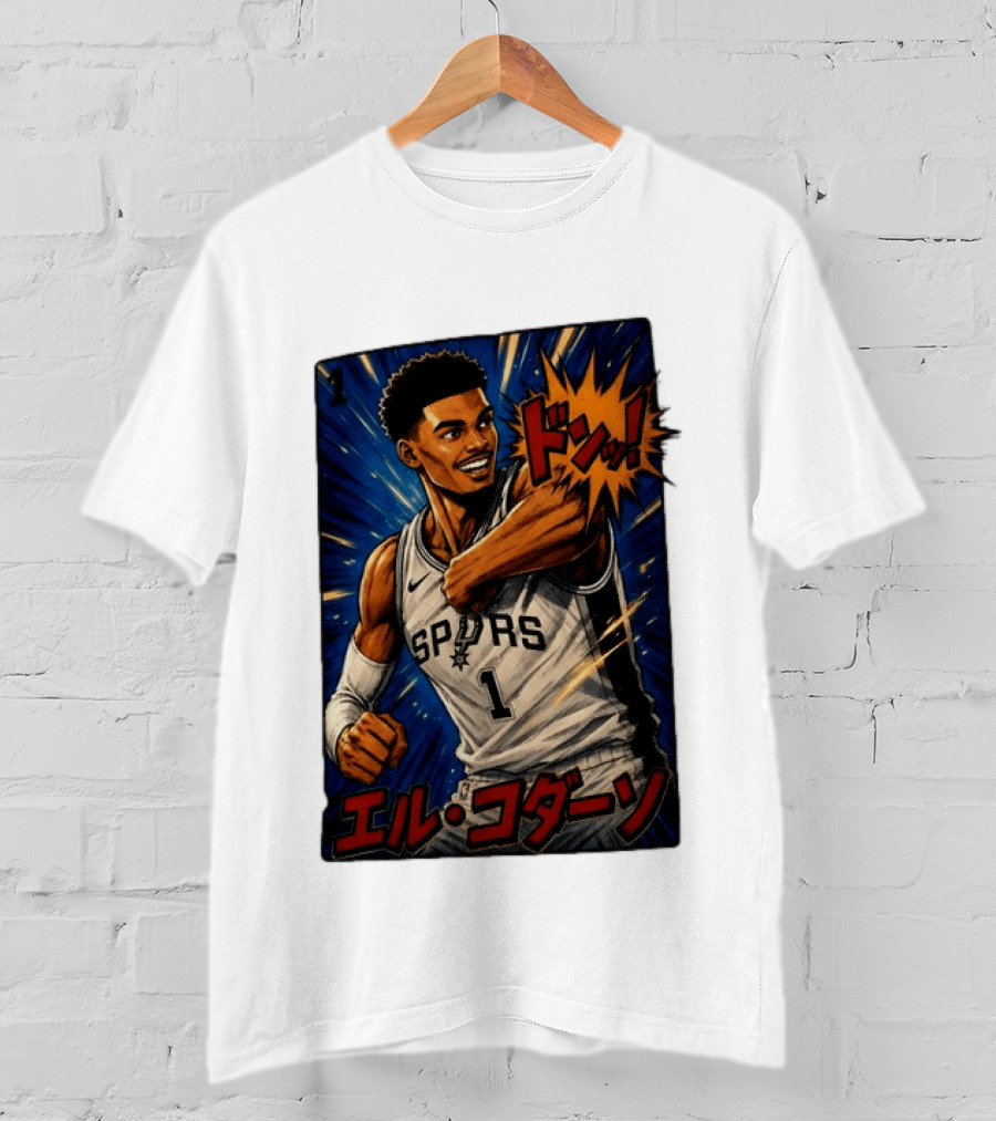 El Codazo Victor Wembanyama San Antonio Spurs Basketball Manga Style Japanese T-Shirt