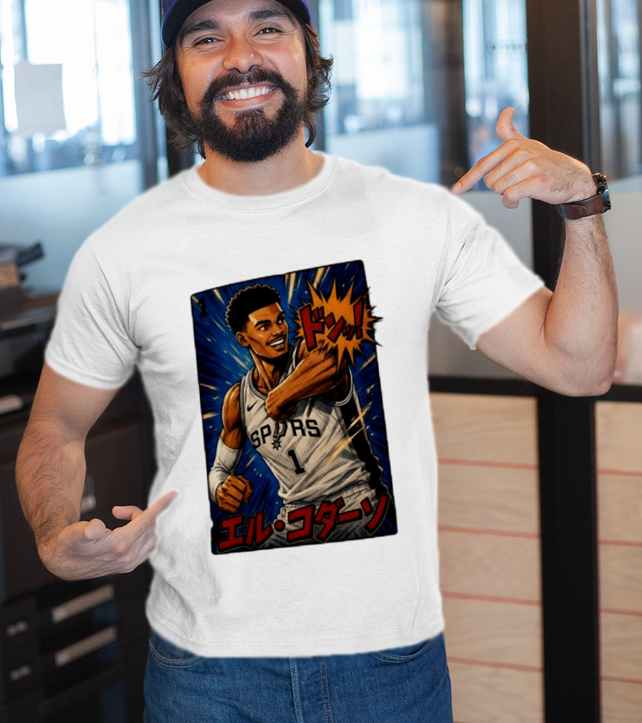 El Codazo Victor Wembanyama San Antonio Spurs Basketball Manga Style Japanese T-Shirt