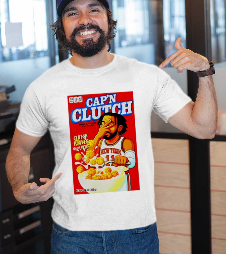 Cap'n Clutch New York Knicks Clutch Player Of The Year Cereal Box T-Shirt