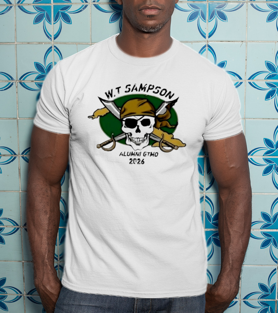 W Sampson Alumni GTMO 2026 Skull Swords Bandana T-Shirt