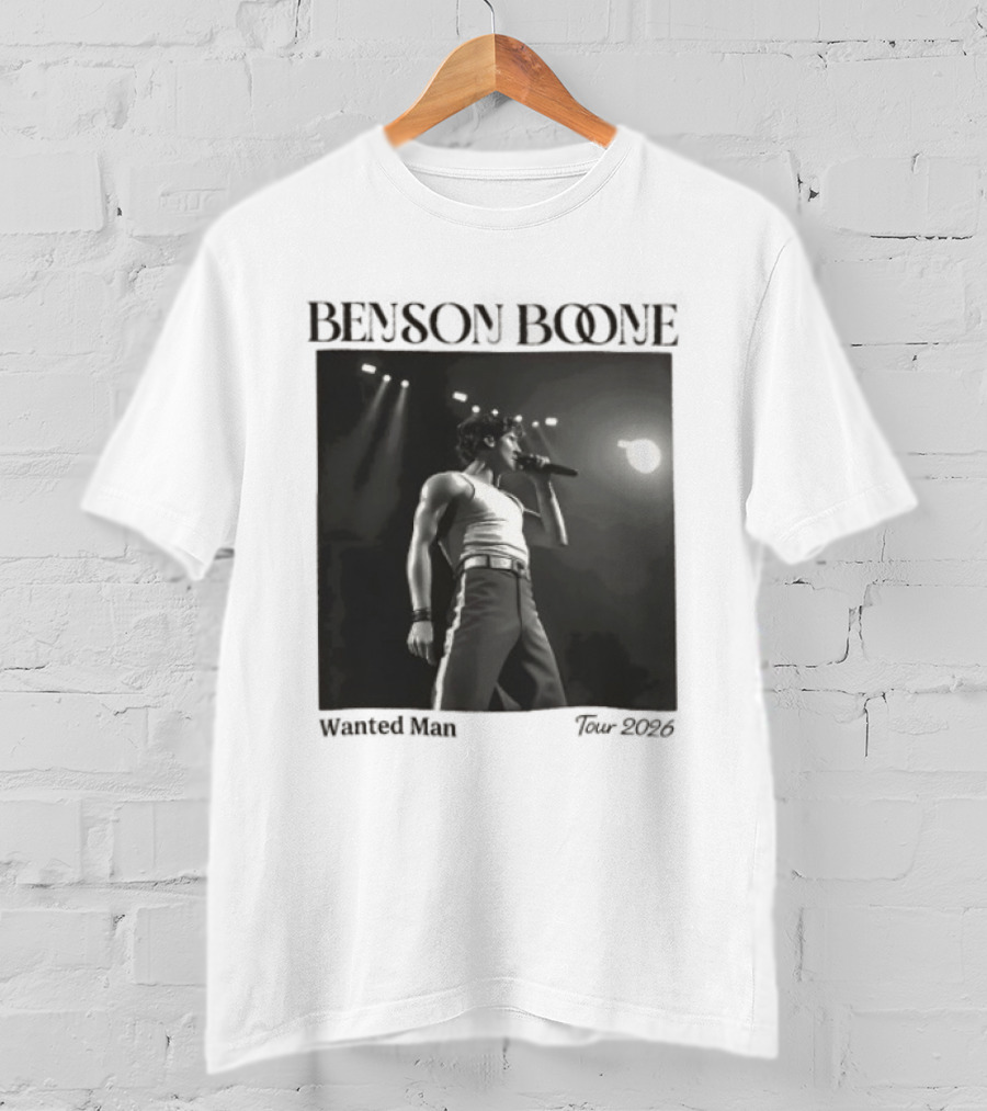 Benson Boone Wanted Man Concert 2026 Tour Performance T-Shirt