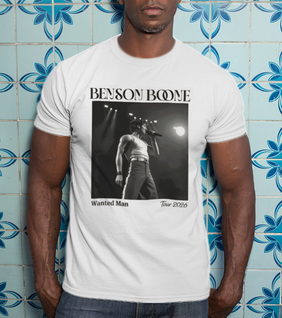 Benson Boone Wanted Man Concert 2026 Tour Performance T-Shirt