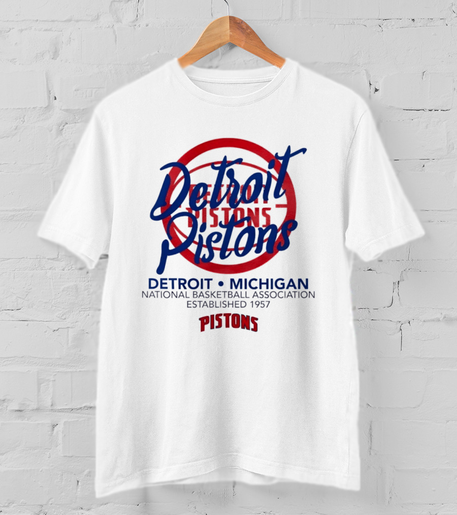 Detroit Pistons Michigan NBA Established 1957 National Basketball Association T-Shirt