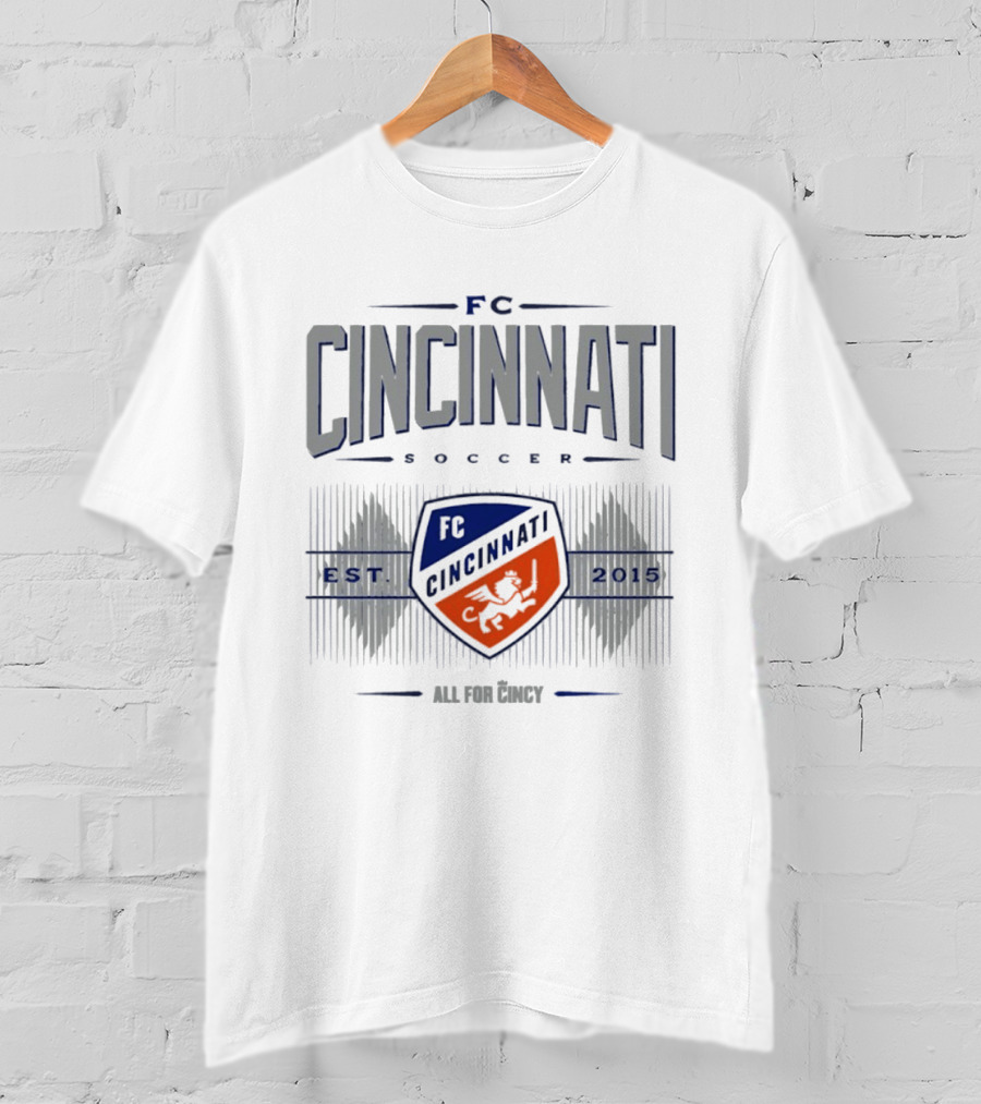 FC Cincinnati Soccer Est 2015 Shield And Diamonds All For Cincy T-Shirt